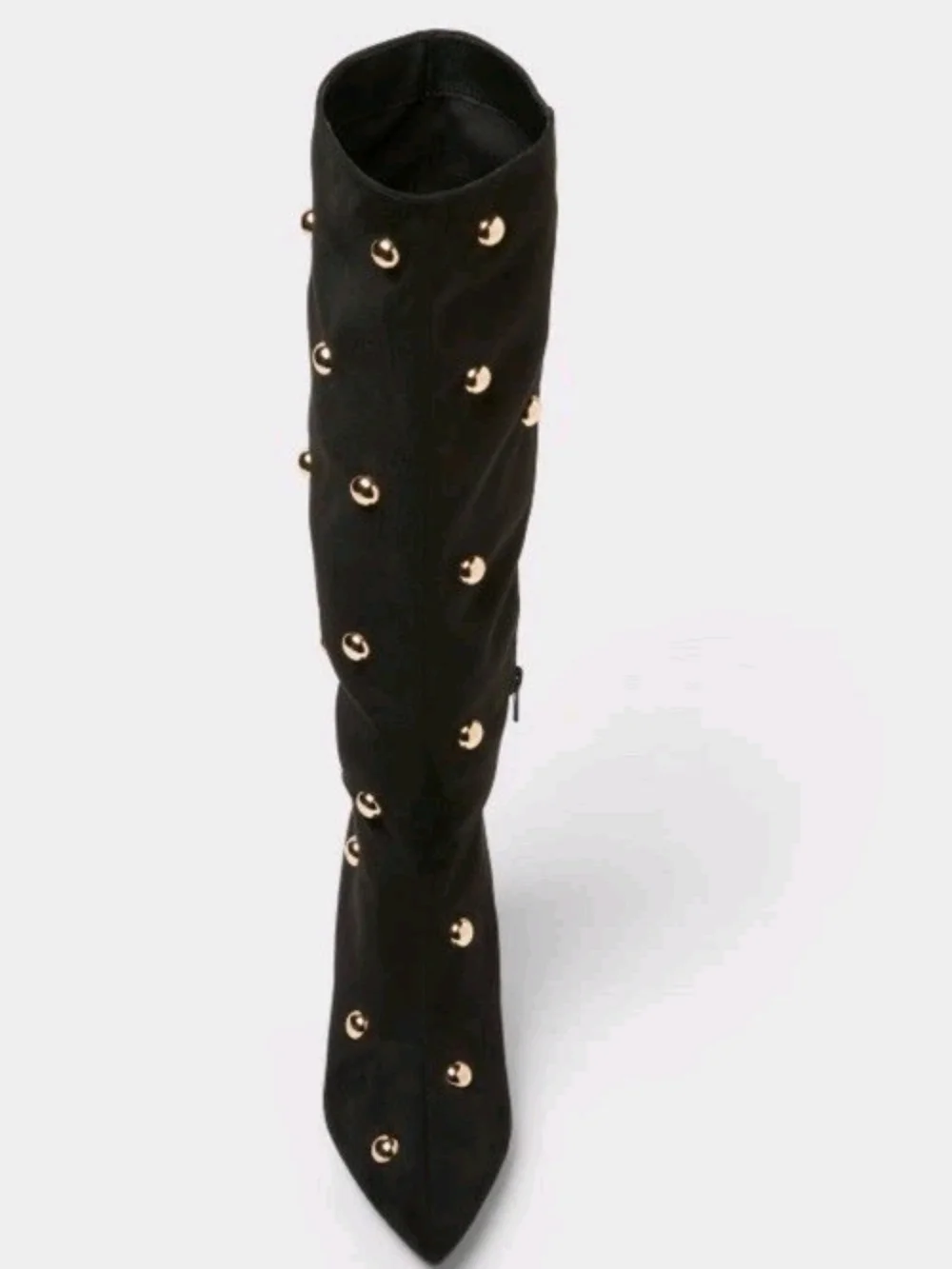 a new day Black Justice Over-the-Knee Boots with Gold Studs